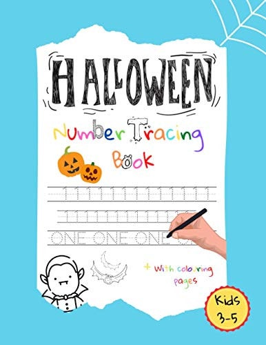 Halloween Number Tracing Book Trace Numbers Practice Workbook for Kindergarten, Pre K and Children 3-5(Math Activity Book)