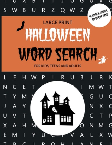 Halloween Word Search for Kids, Teens and Adults Puzzle Book with Halloween-themed Pages