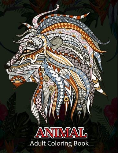 Animal Adult Coloring Book Stress Relieving Animal Designs
