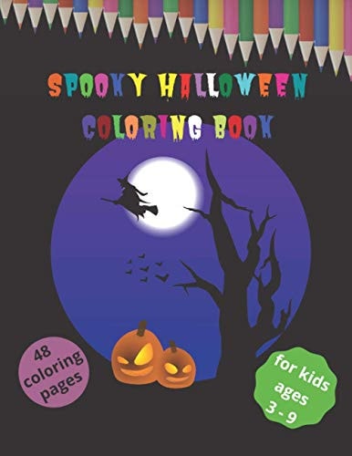 Spooky Halloween Coloring Book Halloween Book for Kids (48 Coloring Pages)