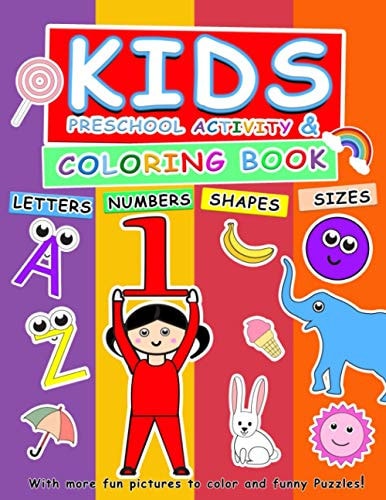 Activity and Coloring Book for Kids (Pre School) Big Activity Books for Kids Ages 4-8, Big Coloring & Activity Book in One ( Coloring, Tracing, Maching, Drawing and More)