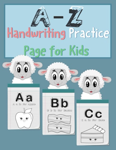 A-Z Handwriting Practice Page for Kids Children's Word Books - Learn to Write Workbook, Alphabet Handwriting Practice Workbook for Kids, ABC Print Handwriting Book