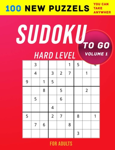 Sudoku Puzzle Book for Adults Hard Level Volume 1 with Solution. Size 8.5x11 125 Page.