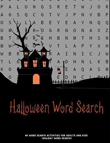Halloween Word Search Puzzles Activity Book, Fun For Kids & Adults, Puzzle Activities Gift, 50 Pages Brain Game With Solutions
