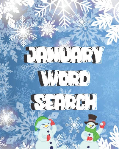January Word Search Gift for All Capricorn and Aquarius Family Members Born in January Who Love Garnet