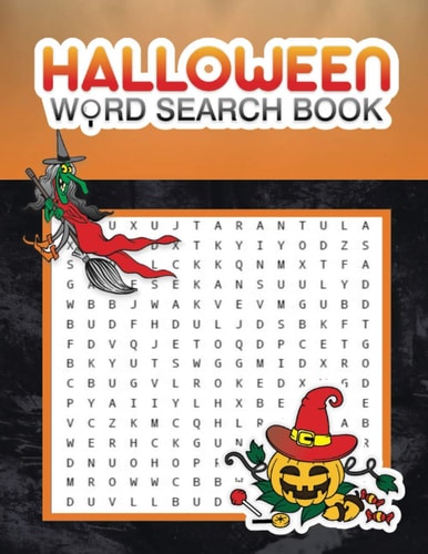 Halloween Word Search Book Large Print 100 Pages of Brain Refreshing with Interesting Spooky Theme and Halloween Coloring Pages