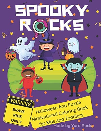 Spooky Rocks Halloween And Puzzle Motivational Coloring Book for Kids and Toddlers