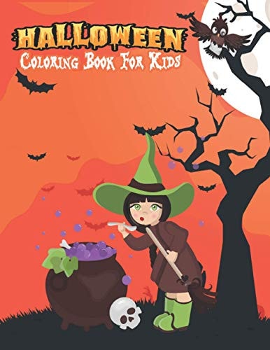 Halloween Coloring Book For Kids Cute Children Coloring Hand Drawn Doodle Style Pumpkin, Ghost, Bat, Autumn, Shadows and More, Fantasy Coloring Book of Halloween for Kids