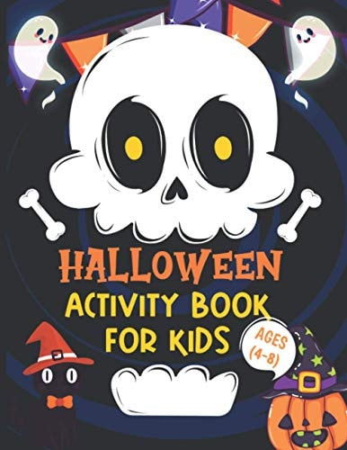 Halloween Activity Books For Kids 4-8 A Scary Educational Kids Halloween Activity Book for Coloring, Learning Word Search, Mazes, Sudoku, Tic Tac Toe and More