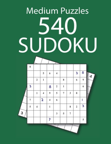 540 Medium Sudoku Puzzles Beginner Medium Sudoku Puzzle Books for Adults and Kids with 540 Sudoku with Answers