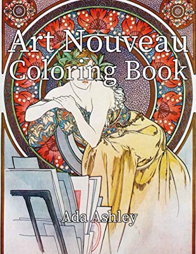Art Nouveau Coloring Book 30 Coloring Pages for Adults of Alphonse Mucha Illustrations