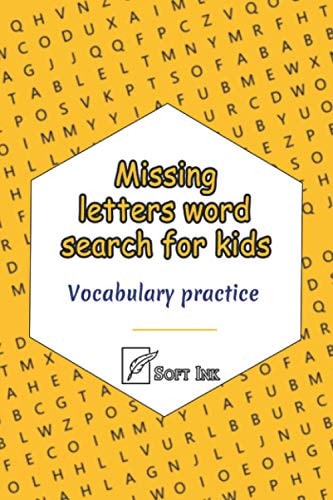 Missing Letters Word Search for Kids Vocabulary Practice on Different Topics with Pictures