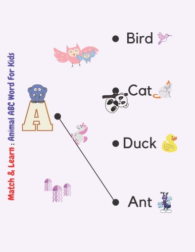 Match And Learn Animal ABC Word For Kids: 8.5x11 Inch
