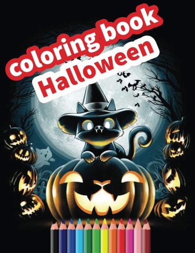 Coloring Book Halloween Halloween Coloring Book / Coloring Book for All Age Groups / Happy Halloween / Activity Book / Best Coloring Book for Kids / 50 Pages