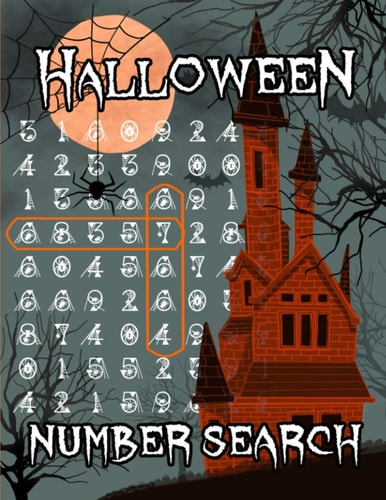 Halloween Number Search Puzzle Book with 105 Halloween Themed Puzzles