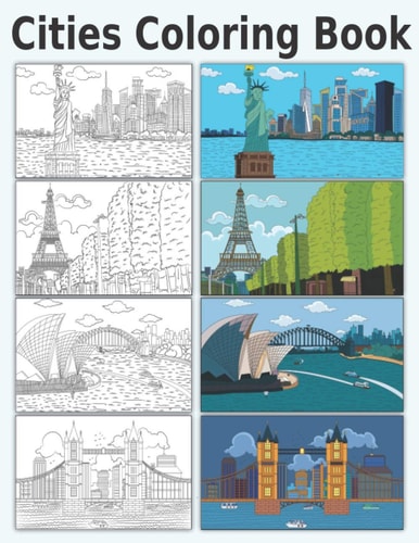Cities Coloring Book 29 Famous Places Or Cities to Color: Travel Coloring Pages
