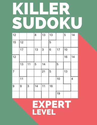 Killer Sudoku Expert Level Large Print Puzzle Books For Adults