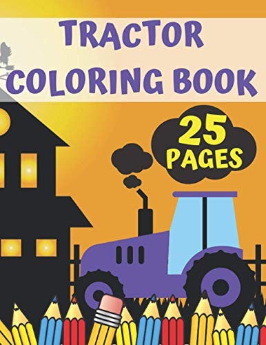 Tractor Coloring Book Fun Birthday Gift For Kids Autumn Village