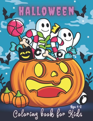 Halloween Coloring Books for Kids Ages 4-6 Black Cat, Funny Halloween Coloring Book for Toddlers and Kids, Bulk Size, Large Size, Book for Grown Up, Creativity Book, Halloween Notebook Gift Ideas for Boys and Girls