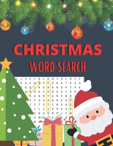 Christmas Word Search Puzzle Book for Adults and Kids 8.5x11 76 Pages