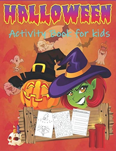 Halloween Activity Book For Kids Coloring, Puzzles, Games and More!