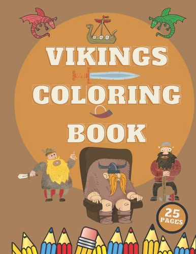 Vikings Coloring Book Warriors Mythology Relaxing For Kids Skulls Designs For Kid