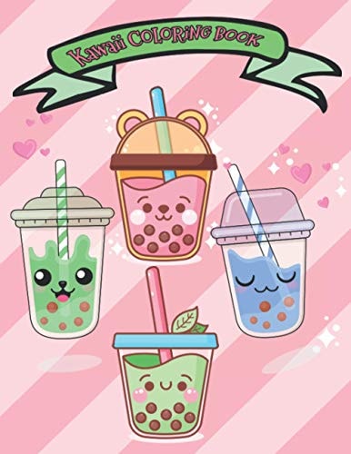 Kawaii Coloring Book Super Cute Bubble Tea Coloring Book For Kids