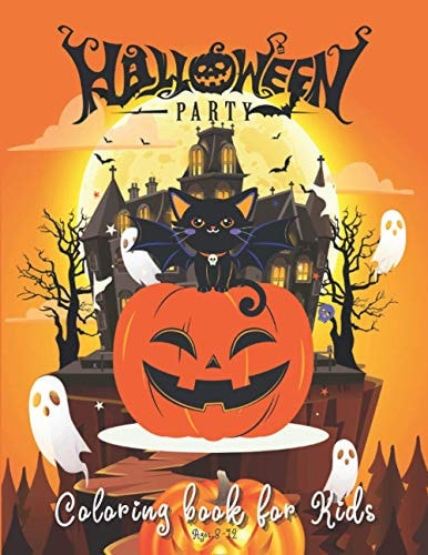 Halloween Coloring Book for Kids Ages 8-12 Black Cat and Pumpkin, Trick Or Treat Activity Book, Spooky and Fun Coloring Book for Girls and Boys, Witch, Skull, Black Cat, Zombie, Anxiety Coloring Book for Grown Up, Creativity Book Idea Gift for Children