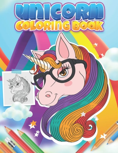 Unicorn Coloring Book For Kids: Unicorn with Surfboard Coloring Sheet, Playing Guitar, Skateboard, and More!
