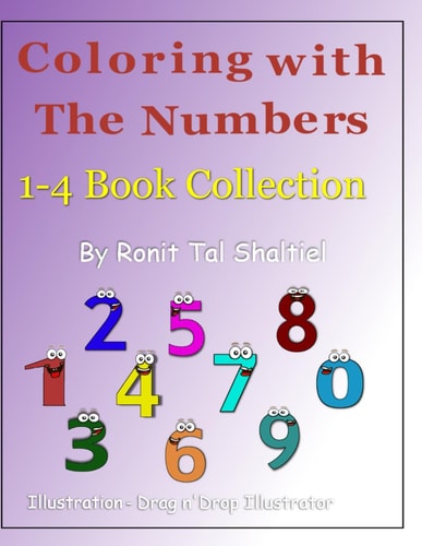 Coloring With the Numbers 1-4 Book Collection. Addition, Subtraction And Multiplication.