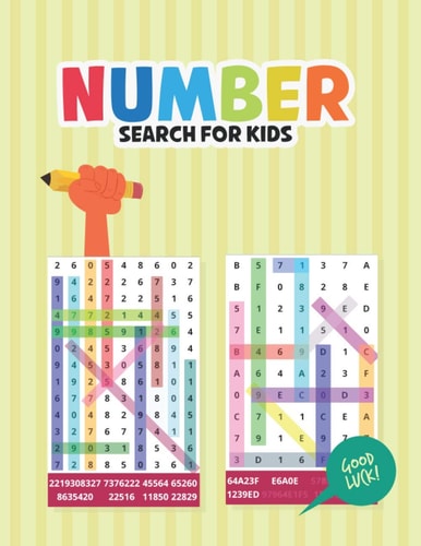 Number Search for Kids Fun and Challenging Number Find Puzzle Number Search Puzzle Book for Kids