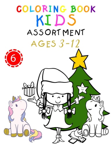 Coloring Book Kids Assortment Ages 3-12 6 Witch Coloring Pages Christmas, Animal, Plants