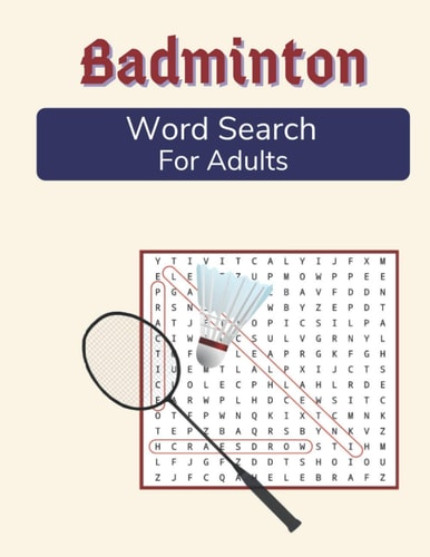 Badminton Word Search For Adults Medium Difficulty Puzzle Book for Badminton Fans