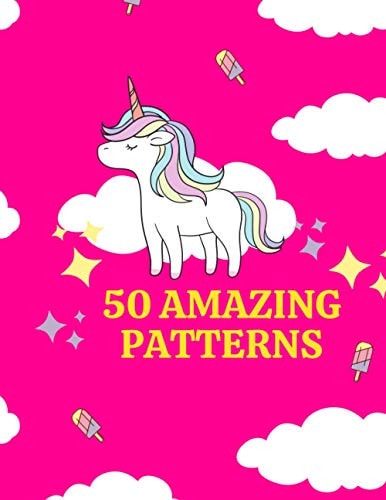 50 Amazing Patterns An Adult Coloring Book with Lions, Elephants, Owls, Horses, Dogs, Cats, and Many More! (Animals with Patterns Coloring Books)