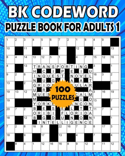 BK Codeword Puzzle Book for Adults 1 Large Print Codebreaker Puzzle Book for Adults & Seniors - 100 Puzzle from (BK Bouchama)