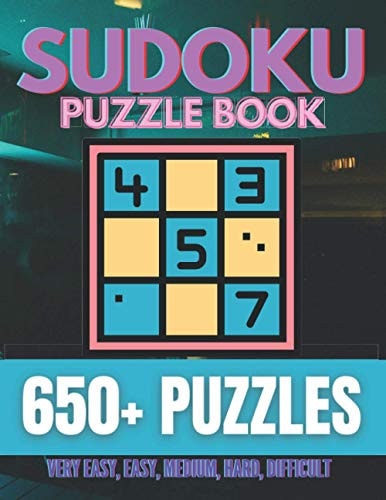 Sudoku Puzzle Book Over 650+ Puzzles & Solutions, Very Easy to Difficult Puzzles for Adults