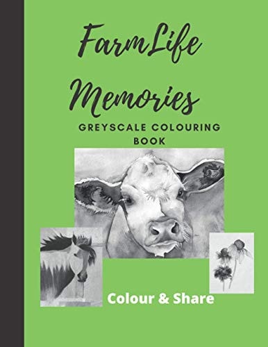 Farm Life Memories Greyscale Colouring Books Easy Colour and Frame Drawings
