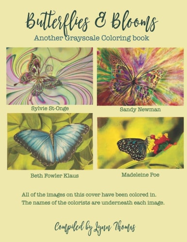 Butterflies and Blooms Another Grayscale Coloring Book