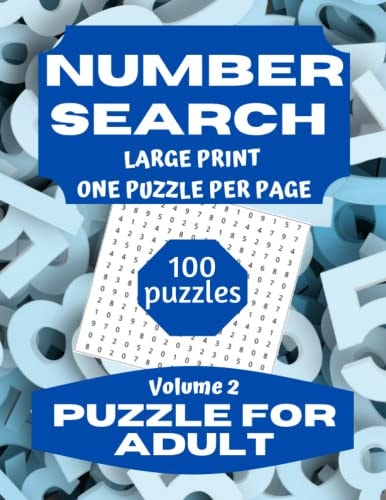 Number Search Puzzle for Adults Large Print Number Search Book for Adults and Seniors Vol 2