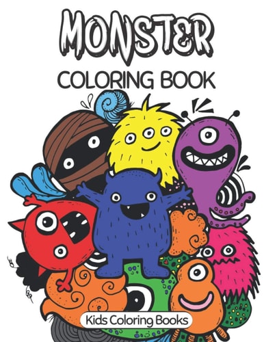 Monster Coloring Book 30 Cute Unique Coloring Pages, Coloring Book For Kids Ages 4-8
