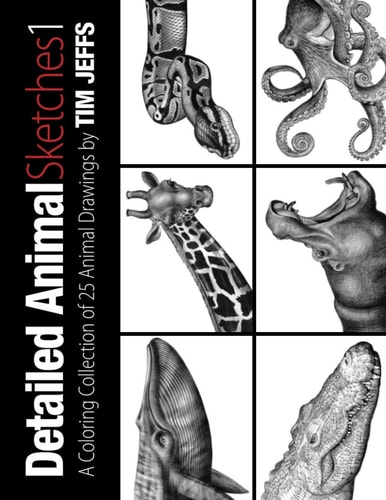 Detail Animals Sketches 1 A Coloring Collection of 25 Animal Drawings