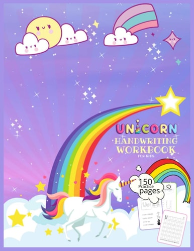 Unicorn Handwriting Workbook for Kids Unicorn Handwriting Practice Paper Letter Tracing Workbook for Kids - Unicorn Letters Writing - Kindergarten Writing Paper - Printing Practice Handwriting Workbook With Coloring - Handwriting Printing Brighter Child