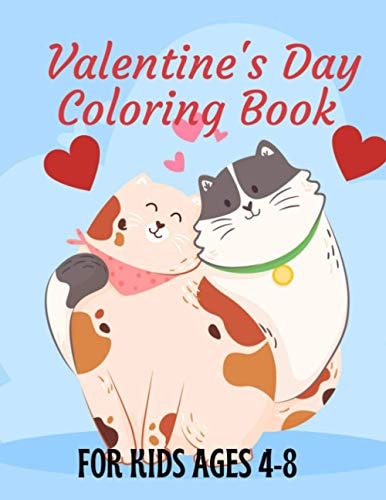 Valentine's Day Coloring Book For Kids Ages 4-8 Cute Animal Couples in Love Coloring Book For Kids