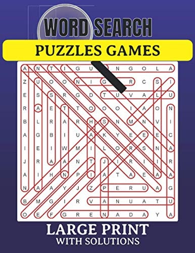 Word Search Puzzles Game Large Print with Solutions Word Search Book for Adults, Teens 100 Puzzles with Solutions Cleverly Hidden Word Searches Fun While Keeping Your Brain Happy & Healthy 8.5x11 Inch