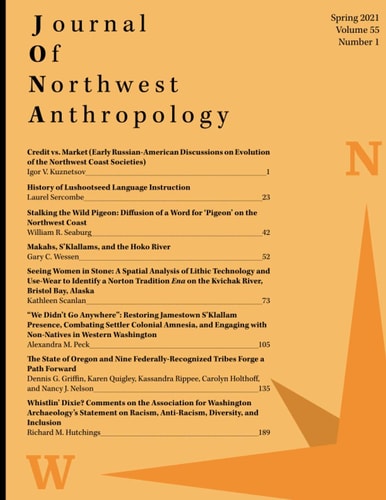 Journal of Northwest Anthropology Volume 55, Number 1