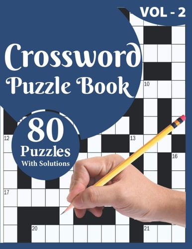 Crossword Puzzle Book Large Print Crossword Puzzles Game Book Solution Included For Checking Best Gift for Your Mums And Dads To Enjoy Their Free Time
