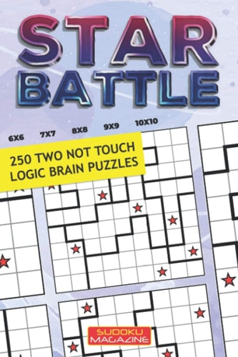 Star Battle 250 Two Not Touch Logic Brain Puzzles