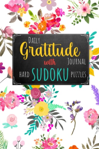 Daily Gratitude Journal with Hard Sudoku Puzzles