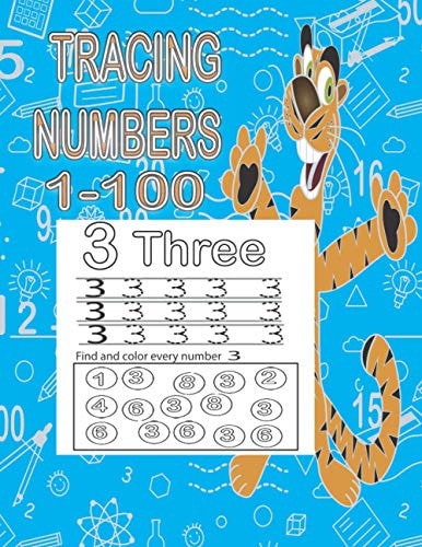 Tracing Numbers 1-100 Abook for Teaching and Practicing Numbers from 1 to 100 for Pre- Kindergarten Children