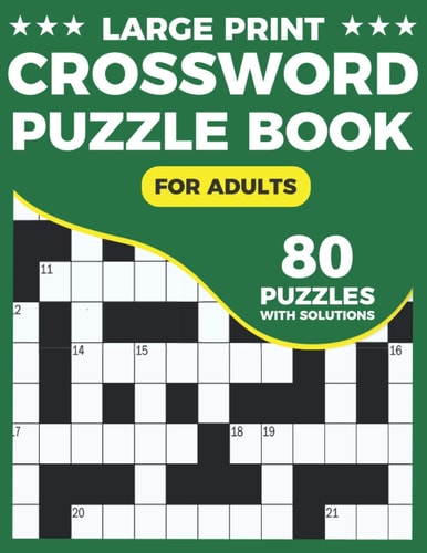Crossword Puzzle Book For Adults Large Print Daily Crossword Activity Book For Adults With 80 Puzzles And Solutions